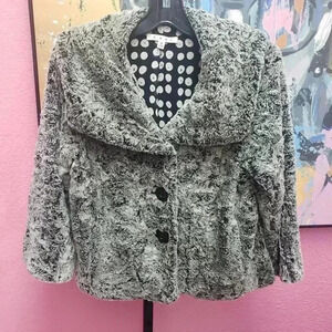 CAbi Style #626 Chinchilly Grey Faux Fur Crop Jack